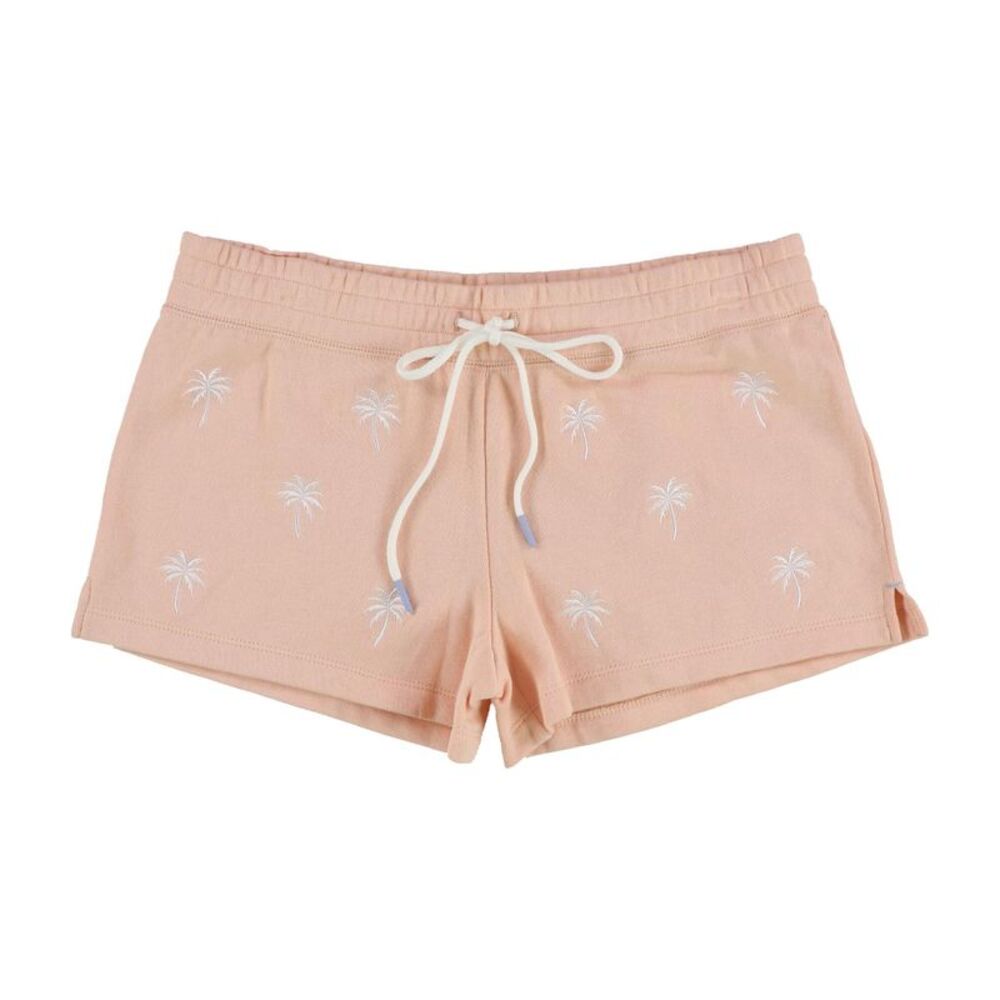 P.J. Salvage Womens Embroidered Palm Trees Pajama Shorts, Orange, S, DM